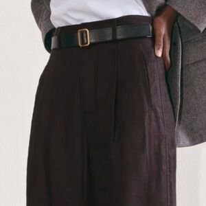 NEW Everlane The Linen Way High Drape Pant Womens 8 Black